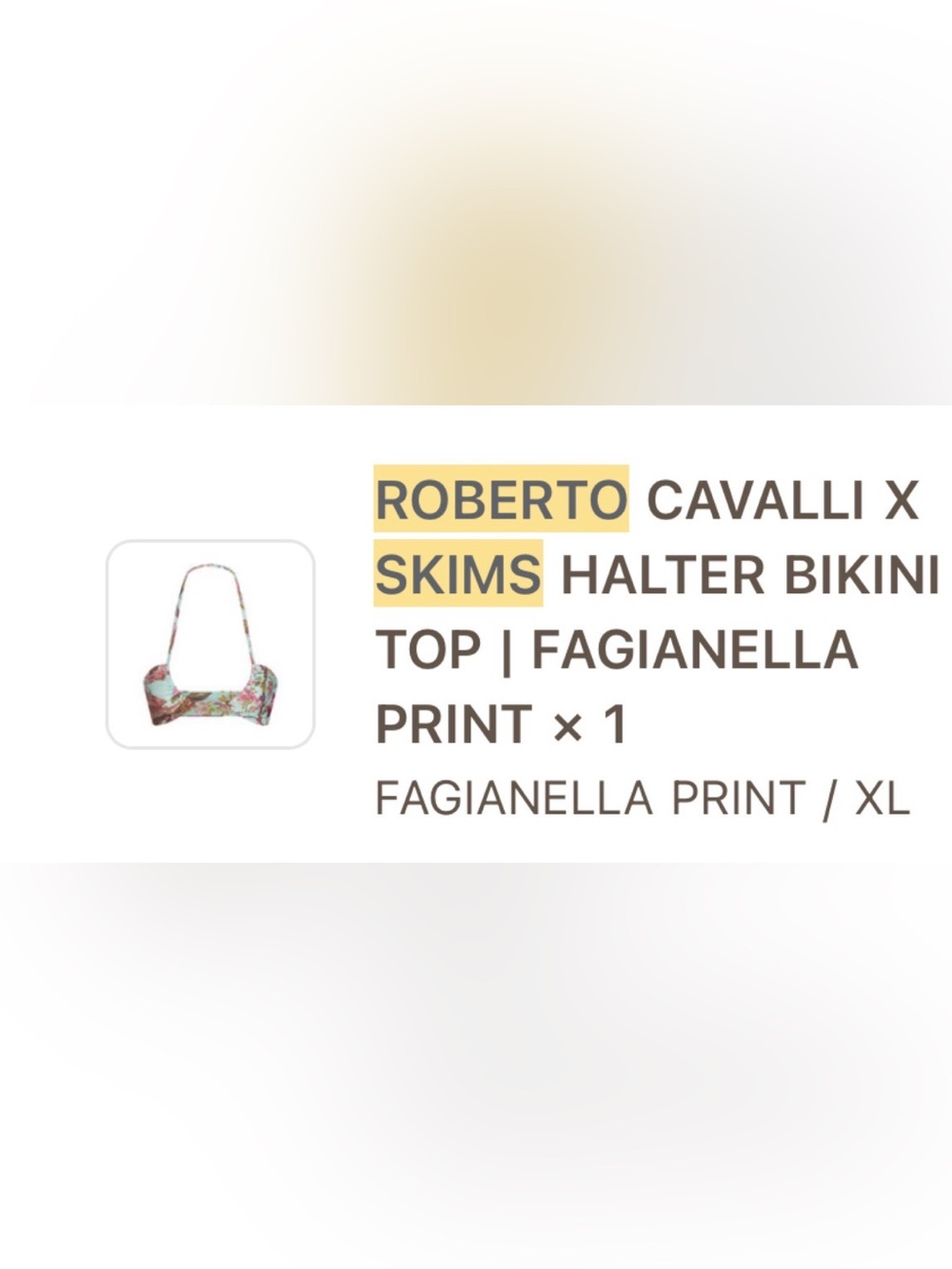 NWT: SKIMS x ROBERTO CAVALLI Swim Halter Top (XL) - Picture 5 of 9